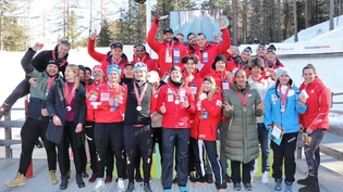 Glückliche Sieger: Alle Medaillengewinner strahlen am Sonntag um die Wette.