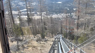 Ort des Geschehens: Blick aus der Standseilbahn auf die Unfallstelle.