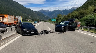 In Lumino: Falschfahrerin verursacht Kollision in Richtung San Bernardino.