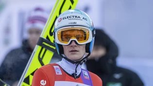 Dominik Peter im vergangenen Dezember beim Heim-Weltcupspringen in Engelberg