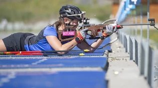 Treffsicher: Lea Meier arbeitet im Sommertraining an ihrer Leistung am Schiessstand. 