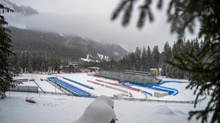 Grossevent in der Biathlon-Arena: Rund 30 000 Fans werden in den nächsten Tagen hier erwartet. 