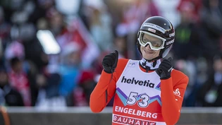 Zweimal Daumen hoch: Gregor Deschwanden ist mit seiner Leistung von Engelberg zufrieden