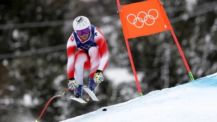 Alexis Monney ist bei der dritten Zwischenzeit der Schnellste und schwingt dann ab