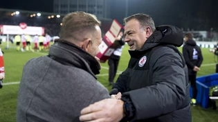 Die beiden Trainer, Winterthurs Patrick Rahmen (rechts) und Thuns Mauro Lustrinelli, haben ganz unterschiedliche Herausforderungen