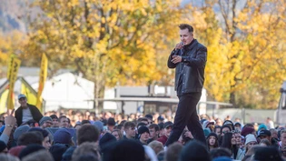 Auf der grossen Bühne beim ersten Churer Big-Air-Festival: der Luzerner Rapper Mimiks.