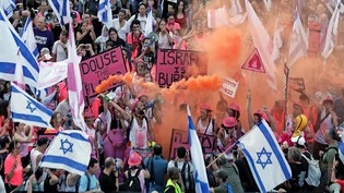 Lassen sich nicht unterkriegen: Am vergangenen Samstag haben – in der 25. Woche in Folge – Zehntausende im israelischen Tel Aviv gegen die geplante Justizreform demonstriert.  