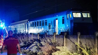 Am Unfallort: Der leere Zug erfasste die Gleisarbeiter mit 100 km/h.