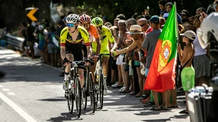 In Form: Colin Stüssi im weissen Helm fährt in Portugal eine bärenstarke Rundfahrt.