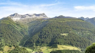 Noch ist es erst eine Visualisierung: Das Fotovoltaik-Kraftwerk Solar Alpin Disentis ist im Gebiet der Alp Run (oben rechts) vorgesehen.