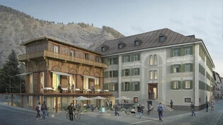 Treffpunkt für Gäste und Einheimische: Diese Visualisierung zeigt, wie das Hotel «Scaletta» aussehen soll, wenn es fertig renoviert ist.