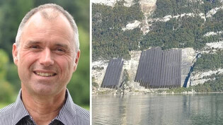 Blick über den See: Der ehemalige Steinbruch Schnür am Walensee könnte bald mit einem Solarkraftwerk ausgerüstet werden. Die Mühlehorner, welche es täglich sehen werden, sollten finanziell an den Gewinnen beteiligt werden, sagt Sozialwissenschaftler Marcel Hunziker. 