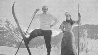Einzigartige Winterfreuden: Arthur Conen Doyle schwärmt in seinem Bericht vom neuen Sport Skifahren; hier mit unbekannter Begleiterin.
