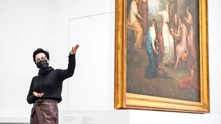 Beängstigende Entdeckung: Nicole Seeberger zeigt auf die Rückseite des Bildes, wo die Enteignung durch die Nationalsozialisten vermerkt ist.