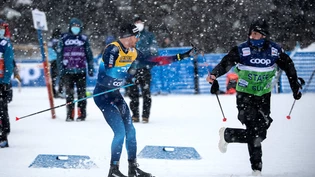 Dario Cologna wird bei schwierigen Bedingungen nicht das Wetter sondern ein Stockbruch zum Verhängnis.