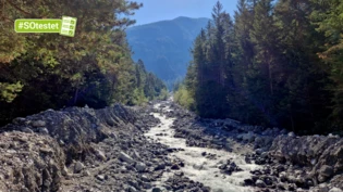 Wasser im Zentrum: Der besondere Pfad thematisiert das Element Wasser im Albulatal – hier im Bild ein Blick auf die Albula.