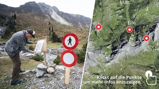 Felssturzgefahr: Das Gebiet um den Ochsenstock bei Linthal musste 2018 schon zur Sperrzone erklärt werden. Heute wird es mit Radar überwacht. 
