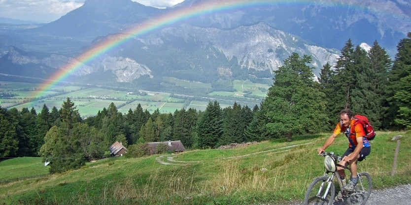 Aussicht: beim Aufstieg in Richtung Pizol Pardiel.